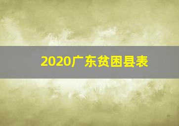 2020广东贫困县表