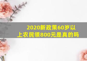 2020新政策60岁以上农民领800元是真的吗