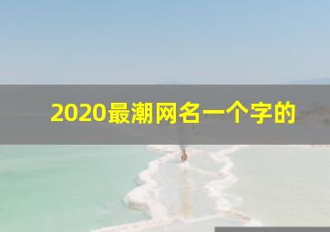 2020最潮网名一个字的