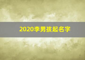 2020李男孩起名字