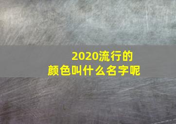 2020流行的颜色叫什么名字呢