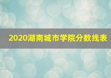 2020湖南城市学院分数线表