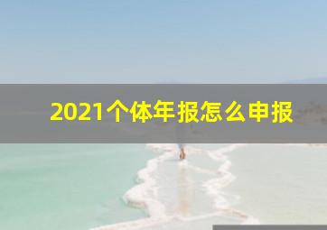 2021个体年报怎么申报