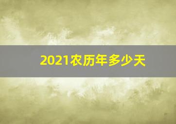 2021农历年多少天