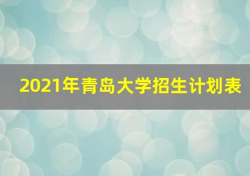 2021年青岛大学招生计划表