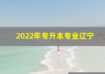 2022年专升本专业辽宁