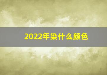 2022年染什么颜色