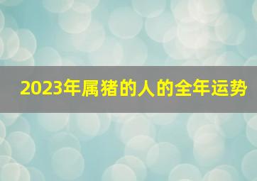 2023年属猪的人的全年运势