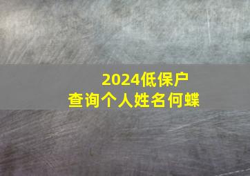 2024低保户查询个人姓名何蝶