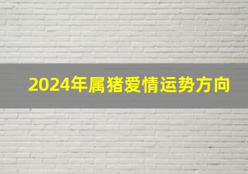 2024年属猪爱情运势方向