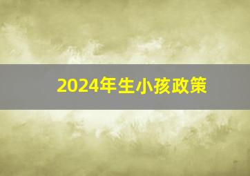 2024年生小孩政策