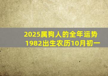 2025属狗人的全年运势1982出生农历10月初一