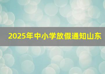 2025年中小学放假通知山东