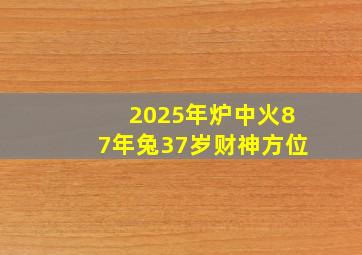 2025年炉中火87年兔37岁财神方位