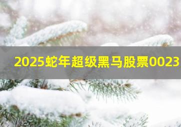 2025蛇年超级黑马股票002312