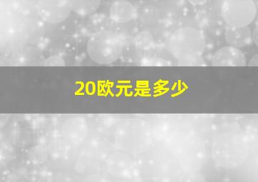 20欧元是多少