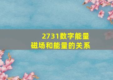 2731数字能量磁场和能量的关系