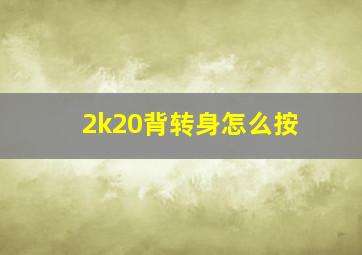 2k20背转身怎么按