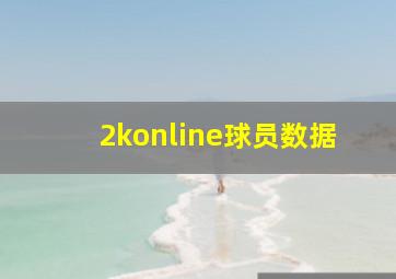 2konline球员数据