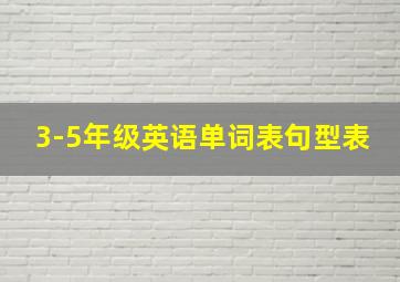 3-5年级英语单词表句型表