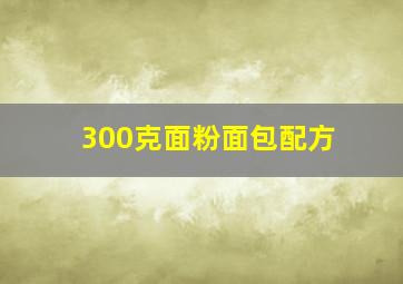 300克面粉面包配方