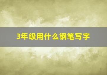 3年级用什么钢笔写字