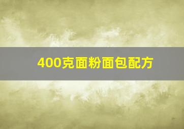 400克面粉面包配方