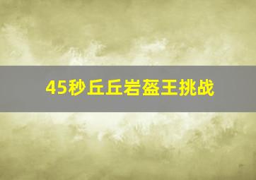 45秒丘丘岩盔王挑战