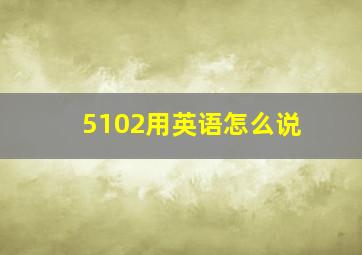 5102用英语怎么说