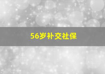 56岁补交社保