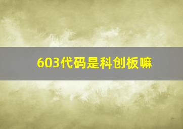 603代码是科创板嘛