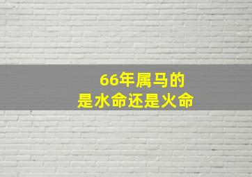 66年属马的是水命还是火命