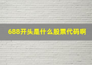 688开头是什么股票代码啊