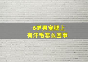 6岁男宝腿上有汗毛怎么回事