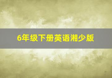 6年级下册英语湘少版