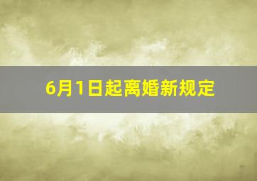 6月1日起离婚新规定