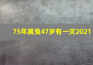 75年属兔47岁有一灾2021