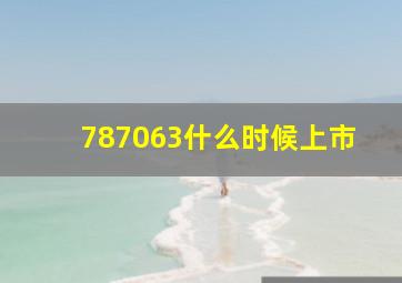 787063什么时候上市