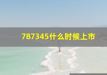 787345什么时候上市