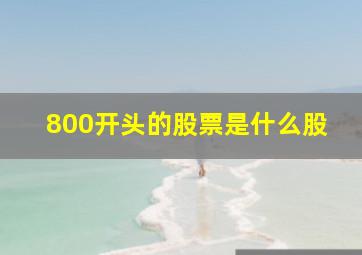 800开头的股票是什么股