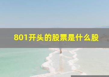 801开头的股票是什么股