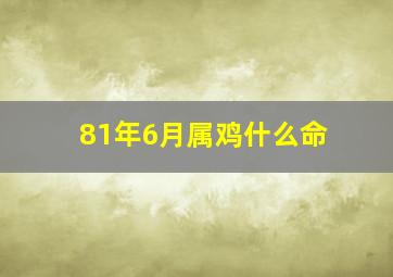 81年6月属鸡什么命