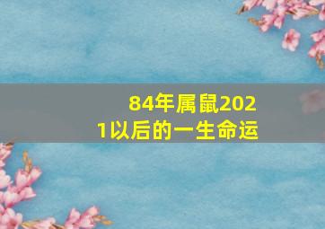 84年属鼠2021以后的一生命运