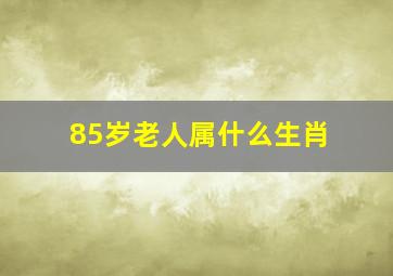 85岁老人属什么生肖