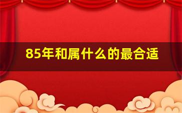 85年和属什么的最合适