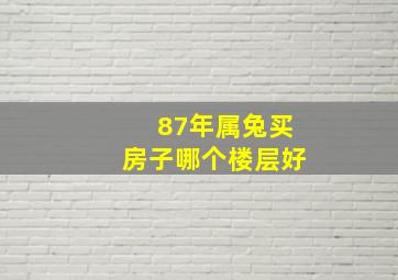 87年属兔买房子哪个楼层好