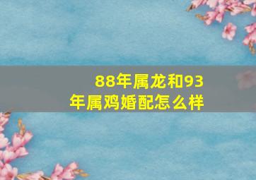 88年属龙和93年属鸡婚配怎么样