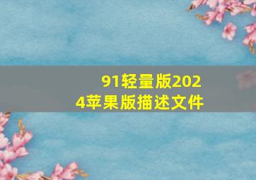 91轻量版2024苹果版描述文件