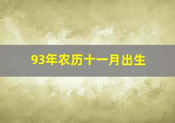 93年农历十一月出生