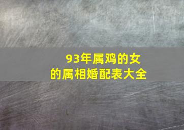 93年属鸡的女的属相婚配表大全